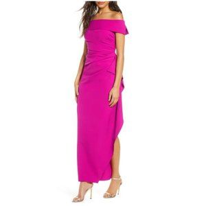 Vince Camuto Women's Off The Shoulder Crepe Column Gown
